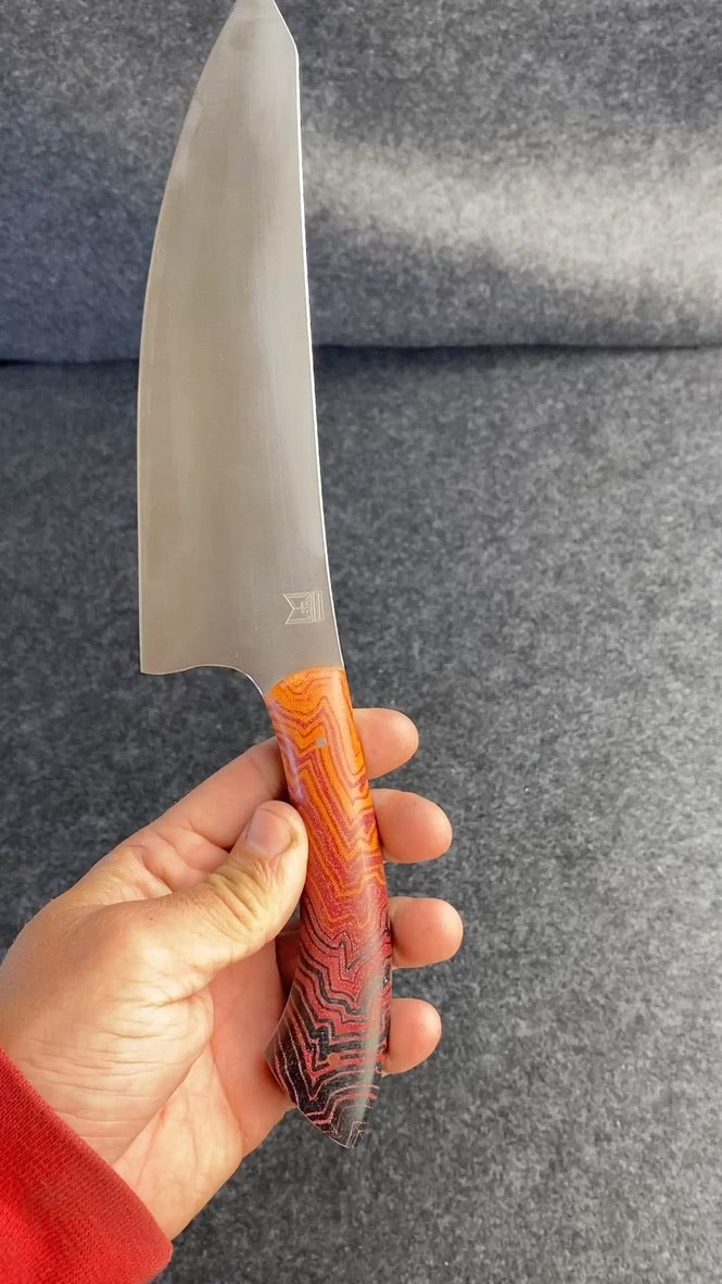 stainless wave in red pattern