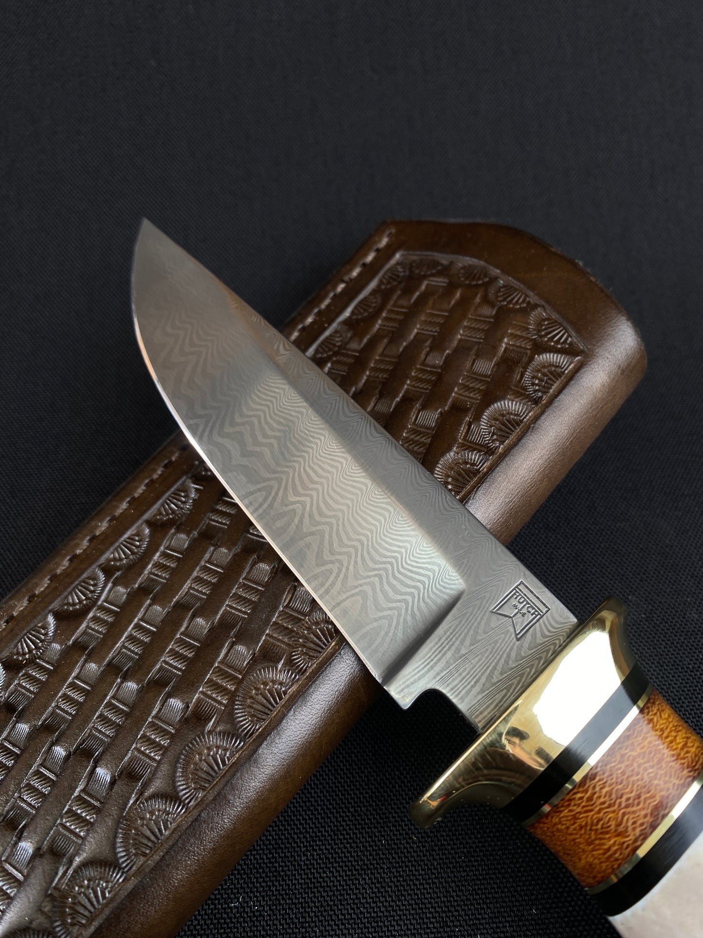 Stainless Damascus hunter