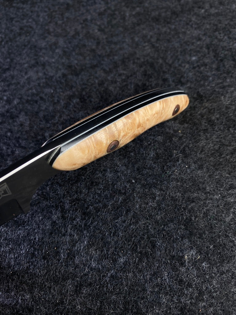 stainless edc box elder burl