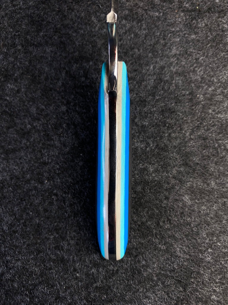 stainless edc in blue multicolor g10