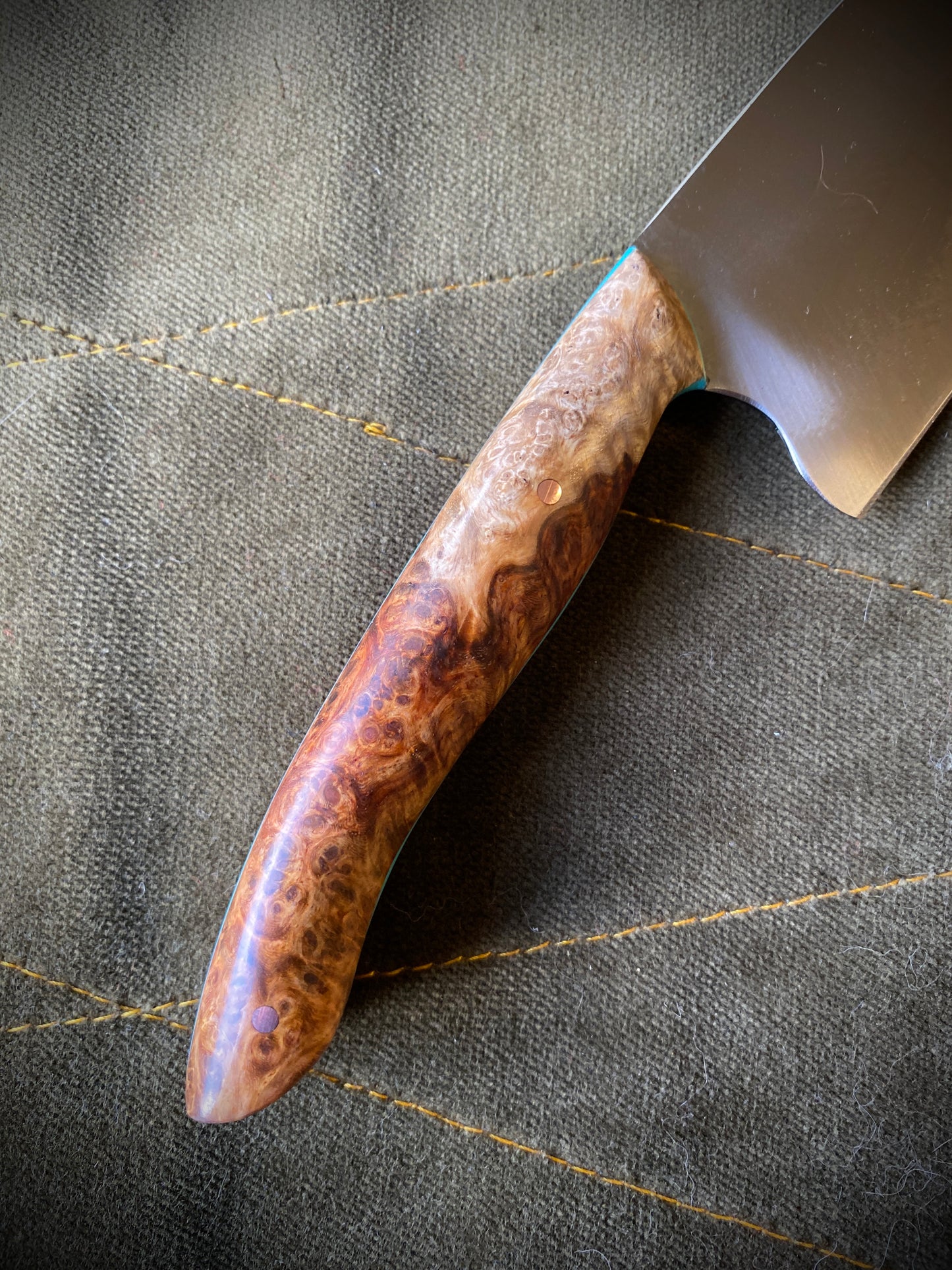 ellipse chefs knife in amboyna