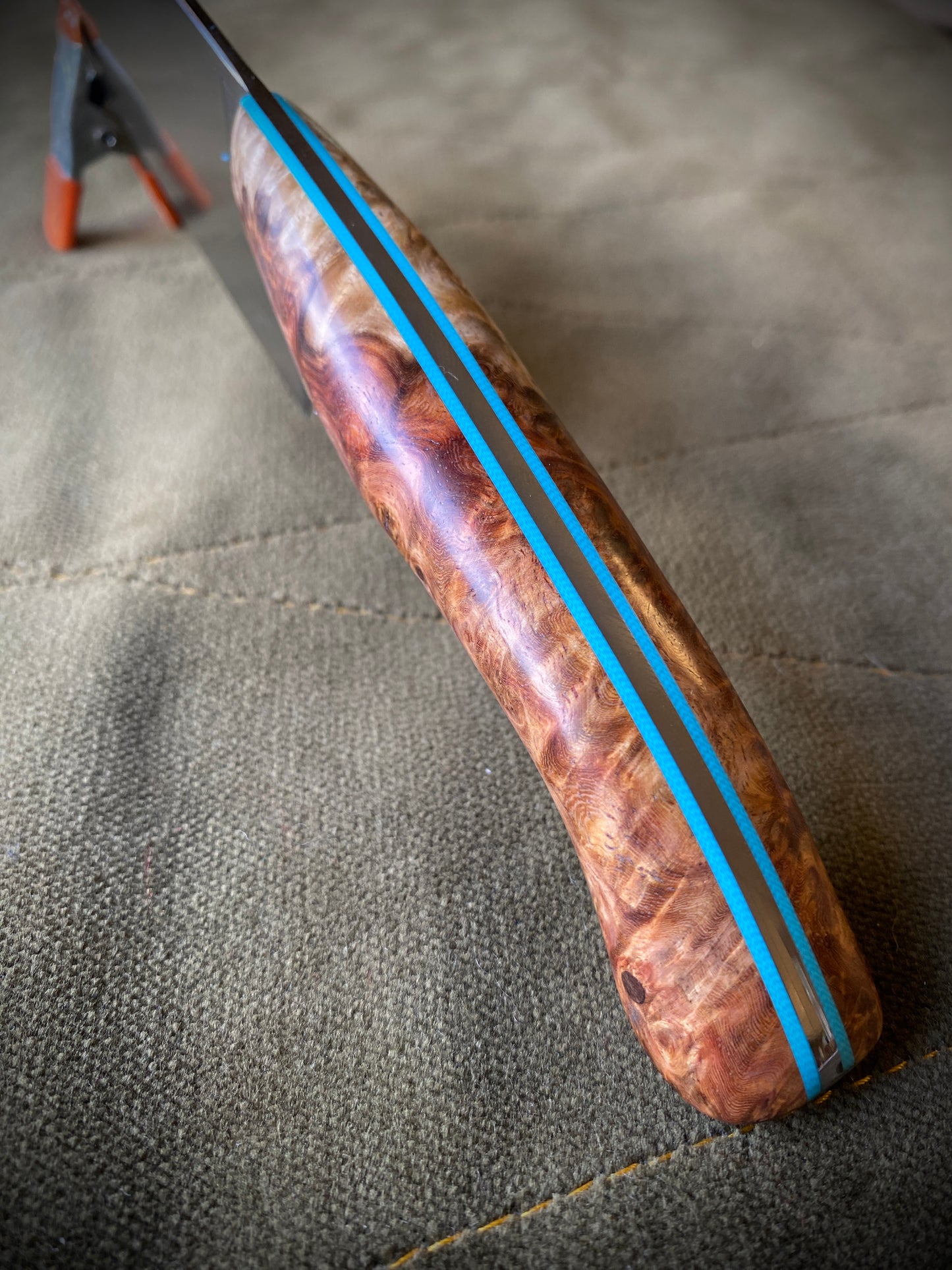 ellipse chefs knife in amboyna