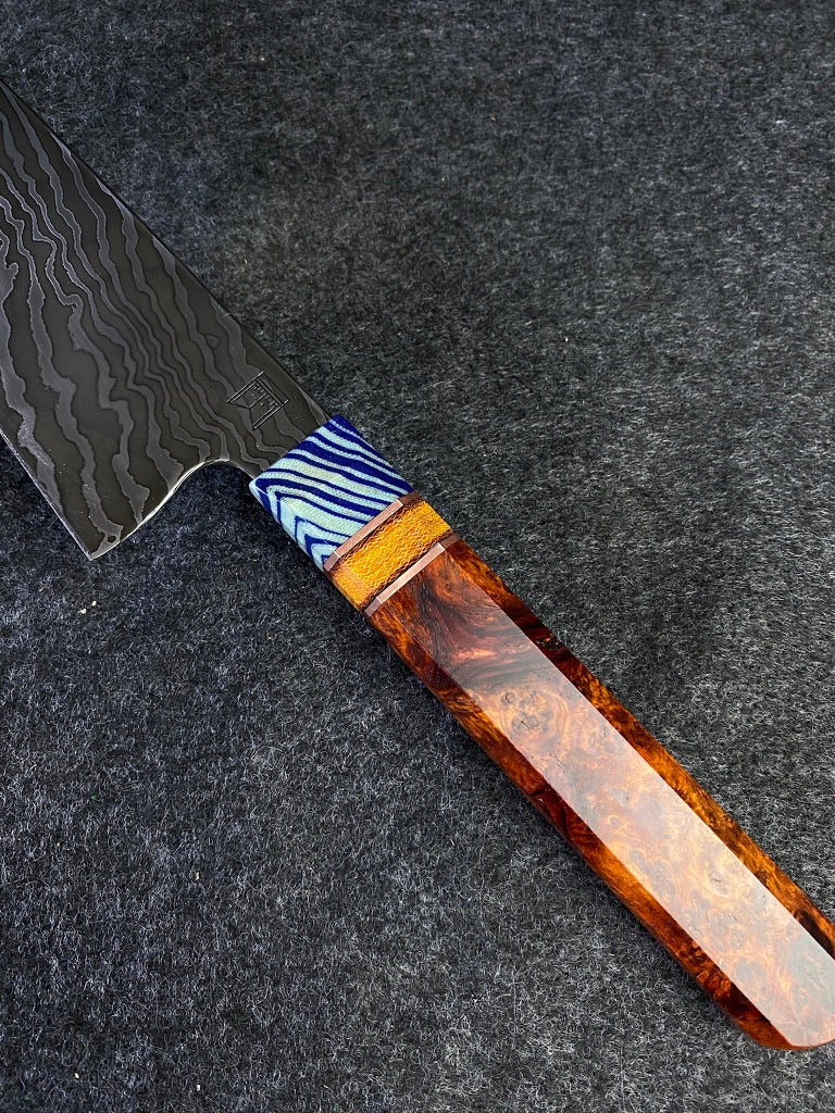 zebra damascus chefs knife