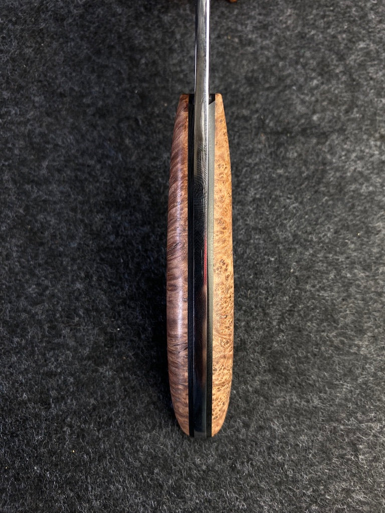stainless edc in red malle burl