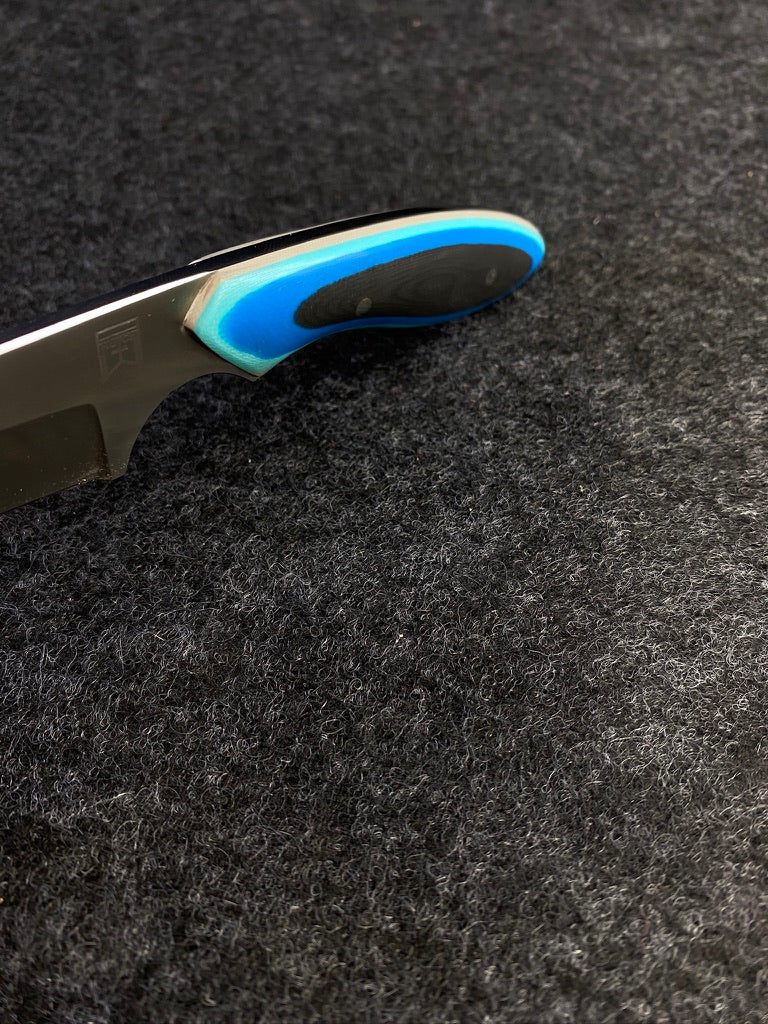 stainless edc in blue multicolor g10