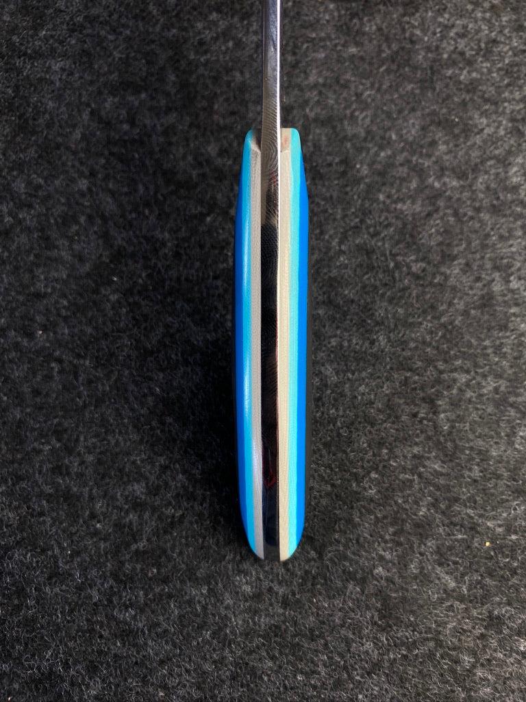 stainless edc in blue multicolor g10