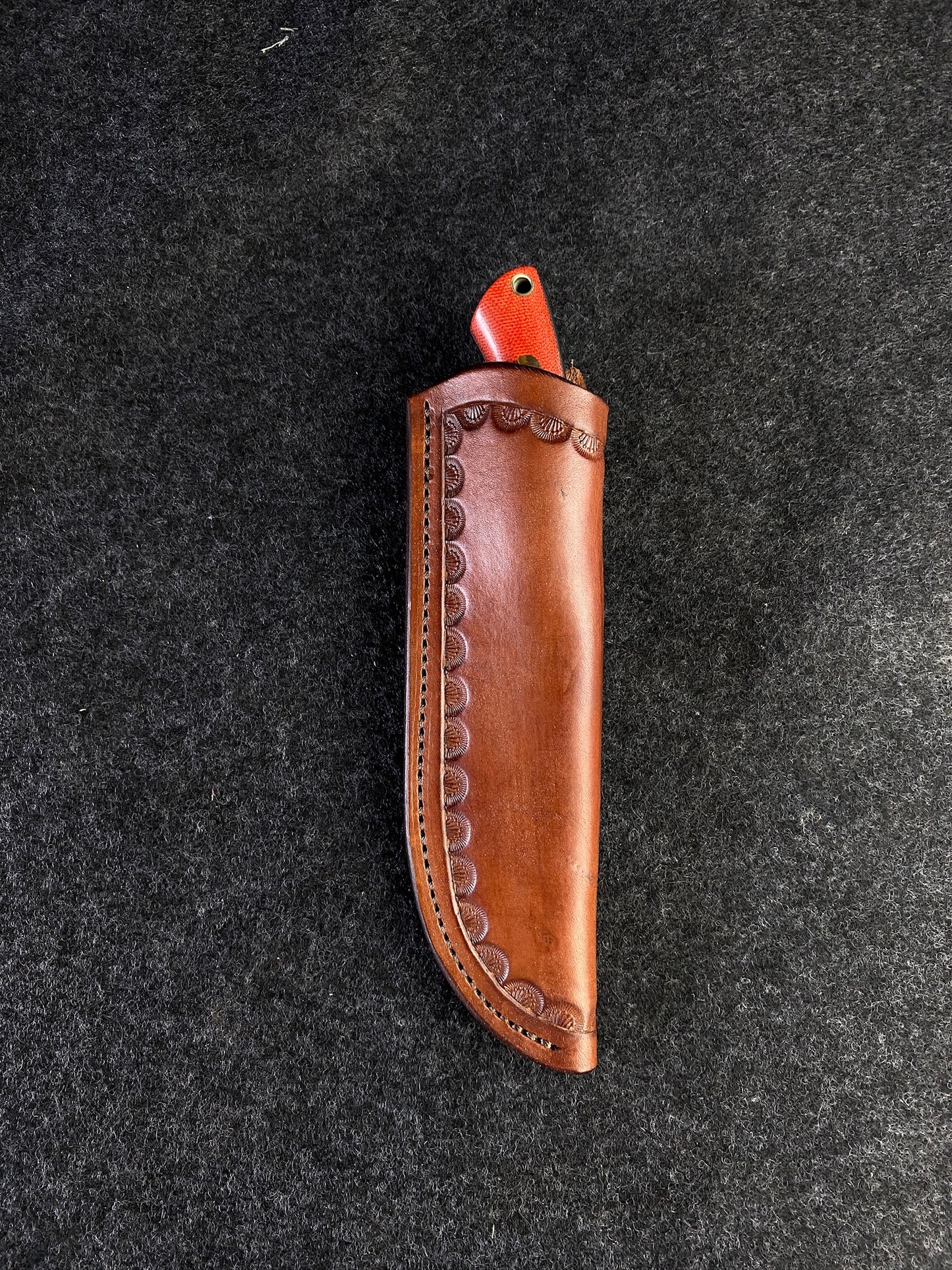 stainless edc in fire canvas micarta