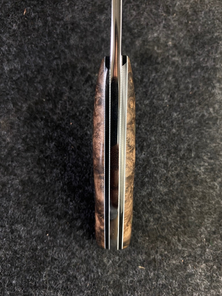 stainless edc turkish walnut burl