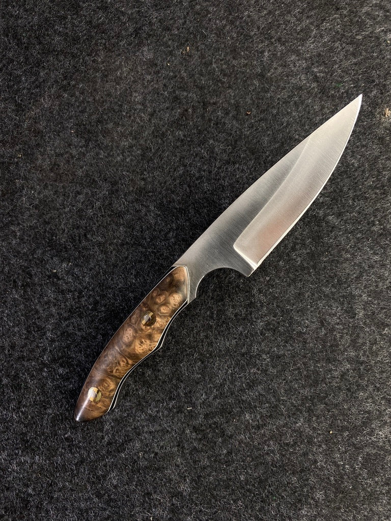 stainless edc turkish walnut burl