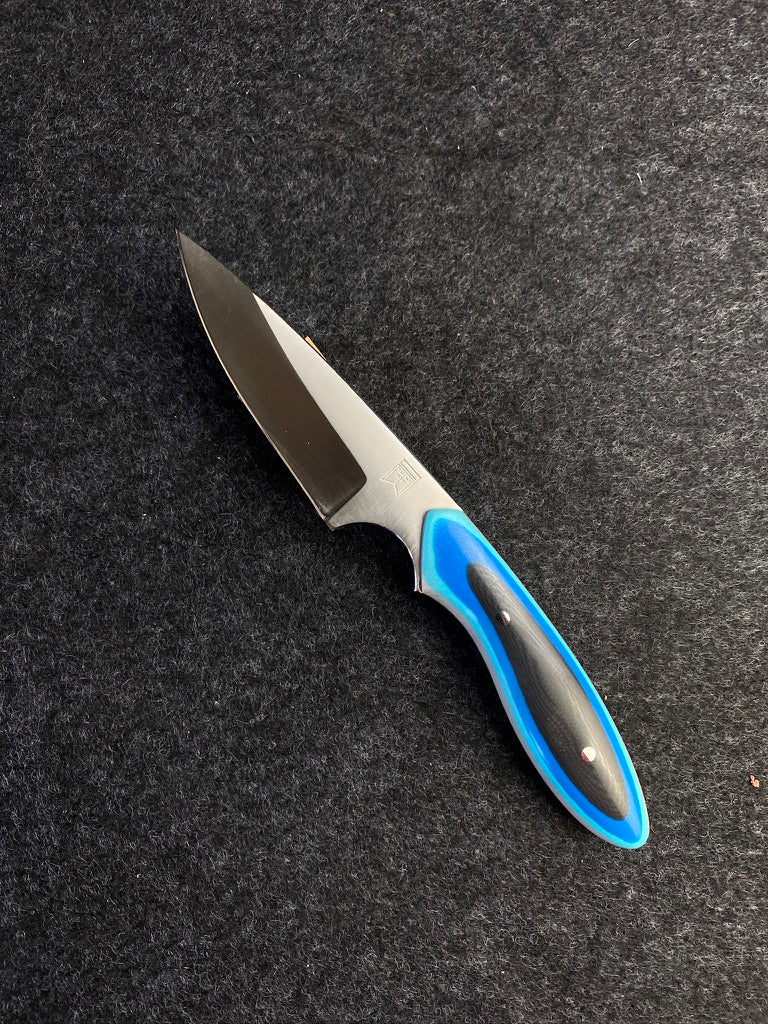 stainless edc in blue multicolor g10