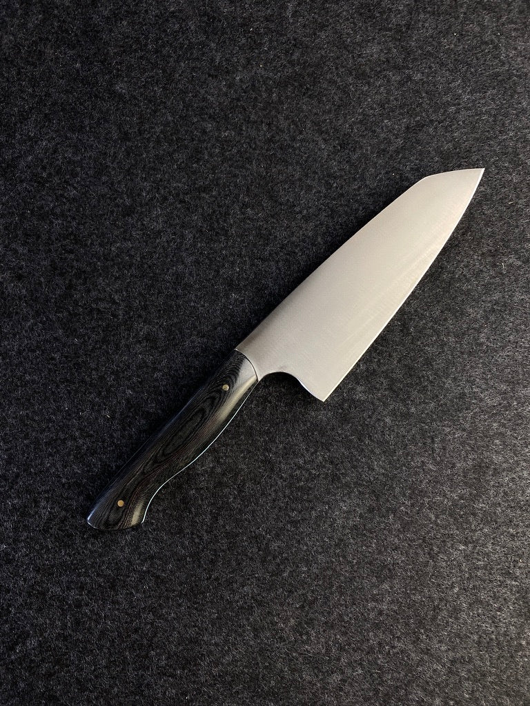 stainless 7" chefs in black linen micarta