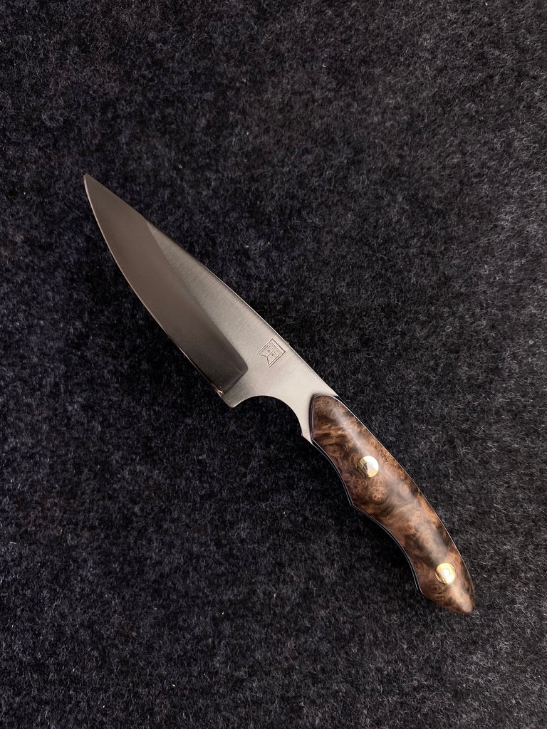 stainless edc turkish walnut burl