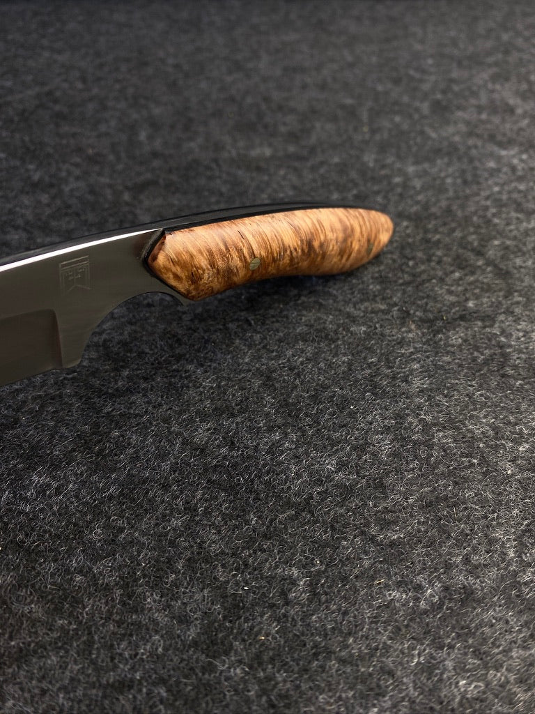 stainless edc in red malle burl