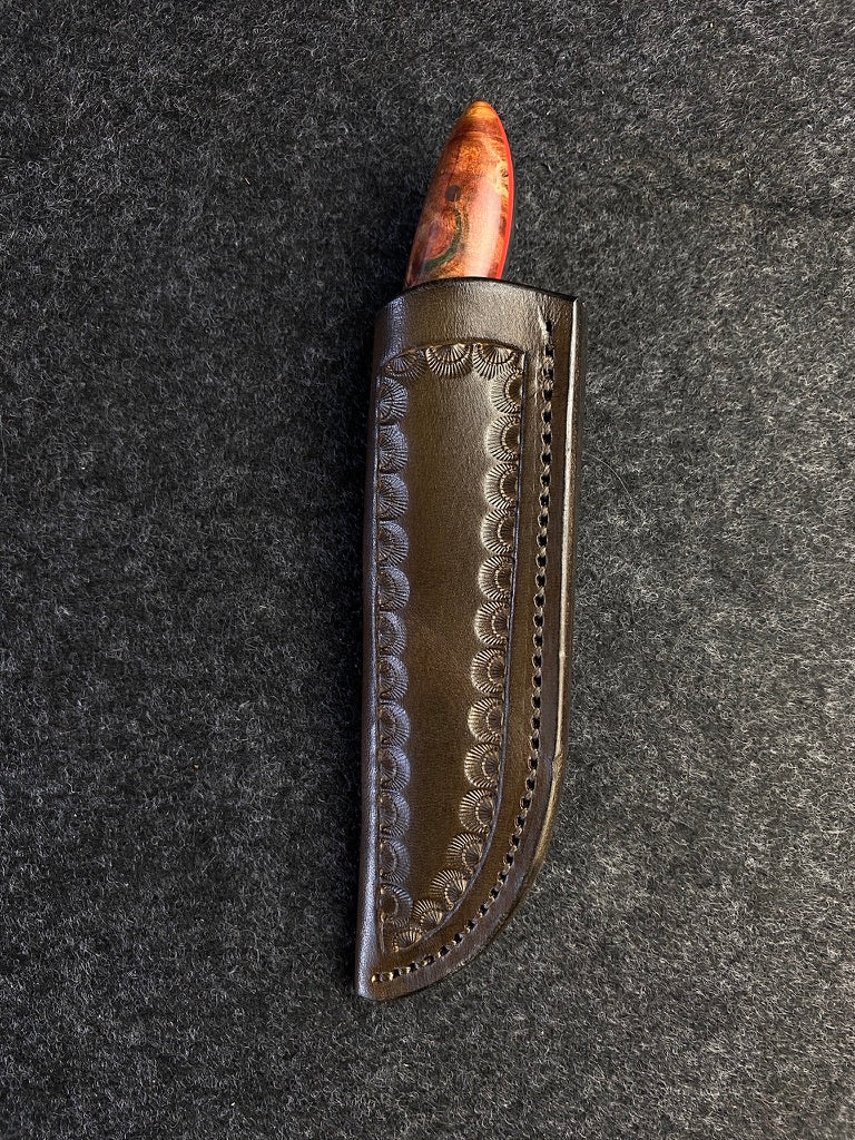 stainless edc in dyed maple