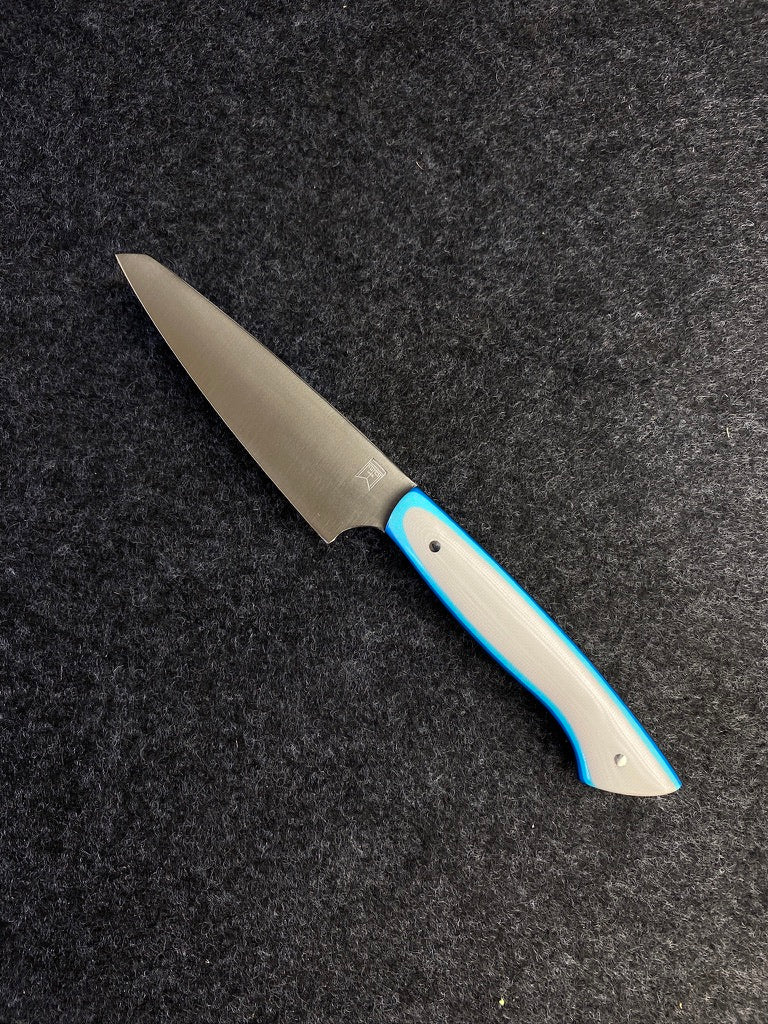 stainless paring with blue g10 handle