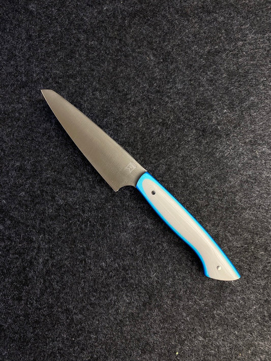 stainless paring with blue g10 handle