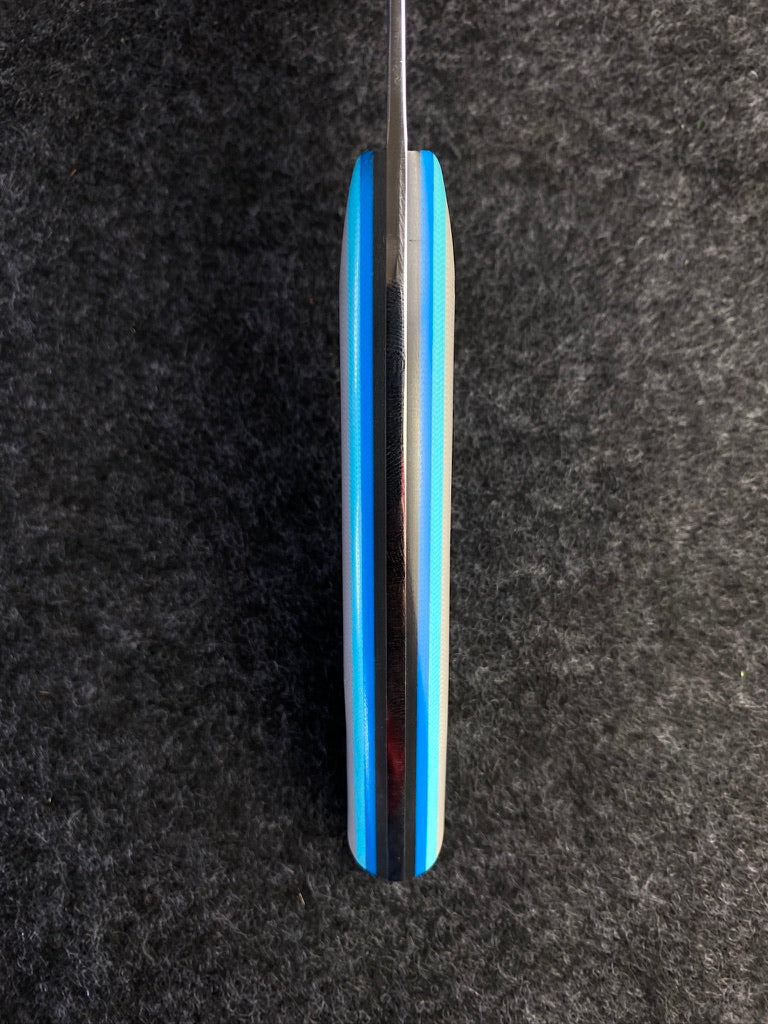 stainless paring with blue g10 handle