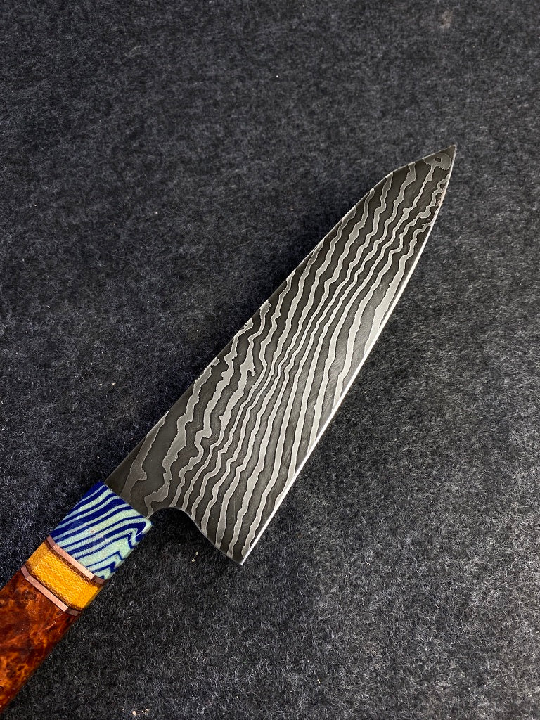 zebra damascus chefs knife