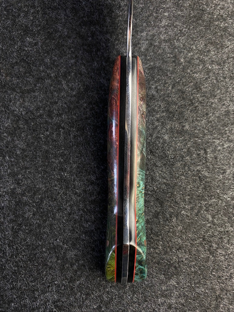 stainless lazer in dyed and stabilized maple burl