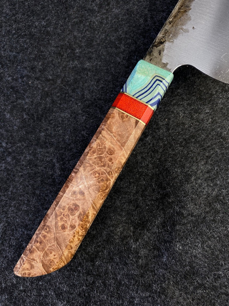 8" Kiritsuke in maple burl