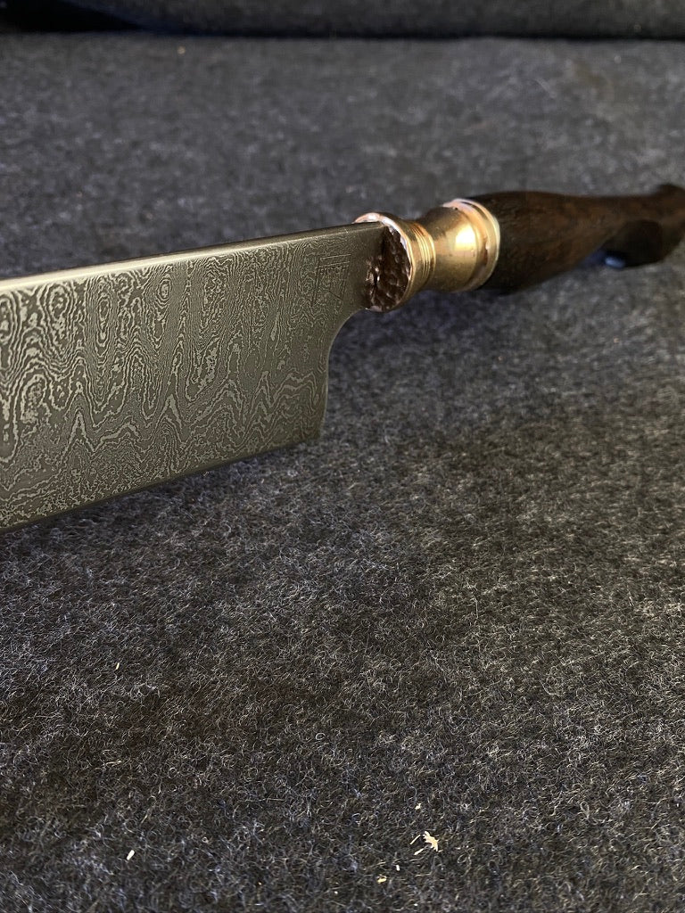 240 layer damascus with bronze bolster