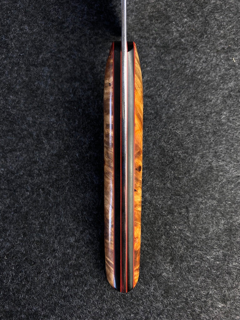 stainless k tip in amboyna burl
