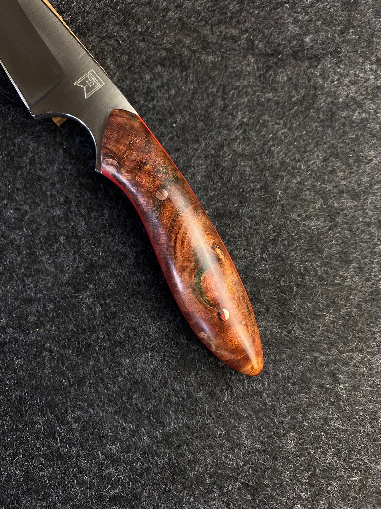 stainless edc in dyed maple
