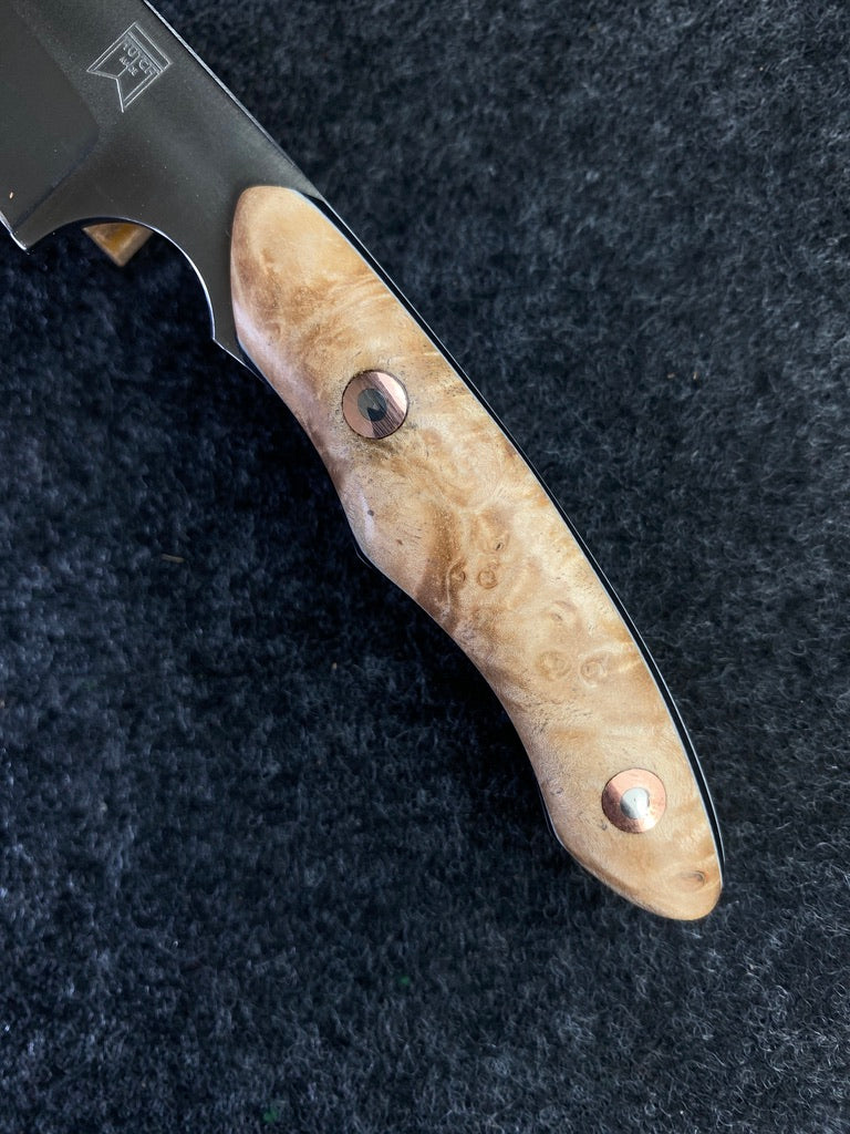 stainless edc box elder burl