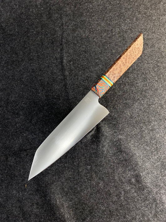 Stainless k-tip with redwood burl handle