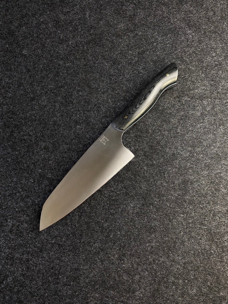 stainless 7" chefs in black linen micarta