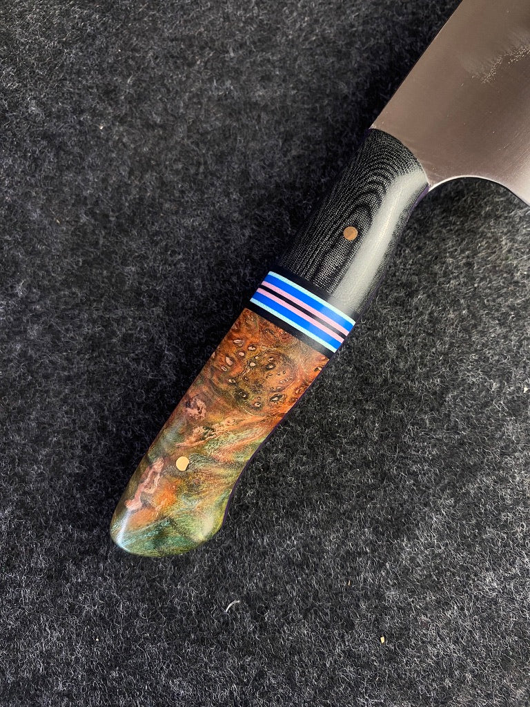 7" chefs with dyed maple and micarta
