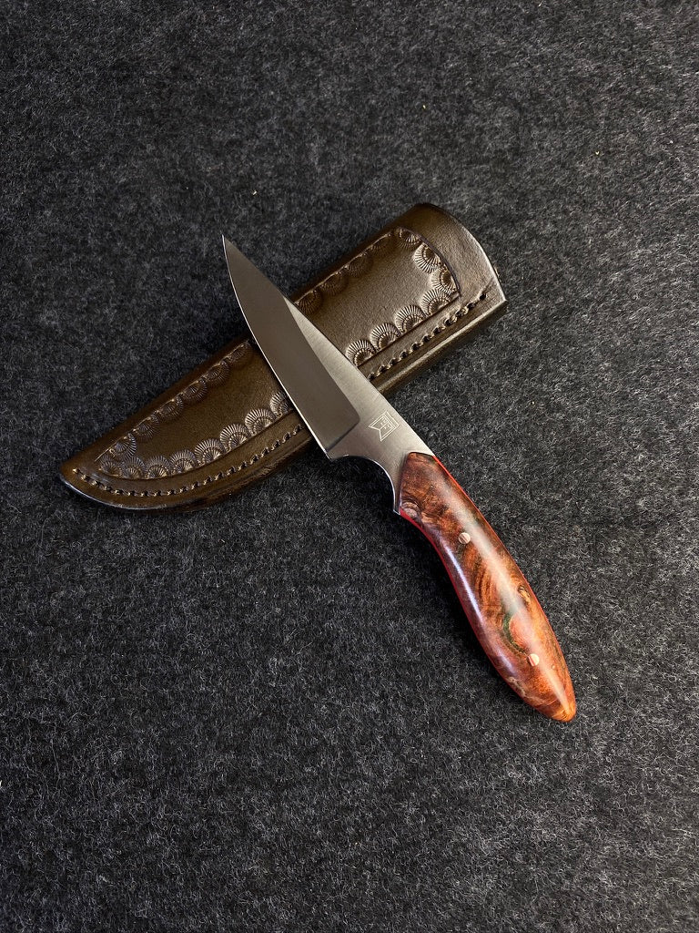 stainless edc in dyed maple