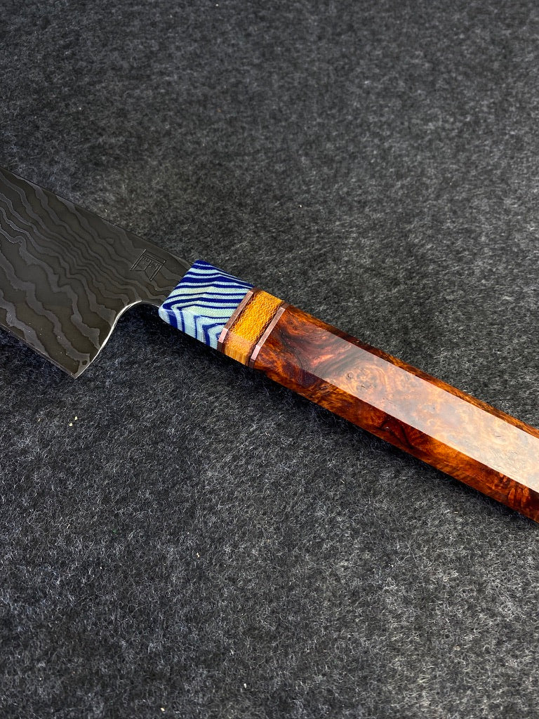 zebra damascus chefs knife