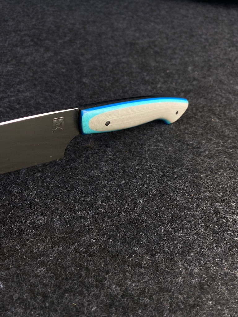 stainless paring with blue g10 handle