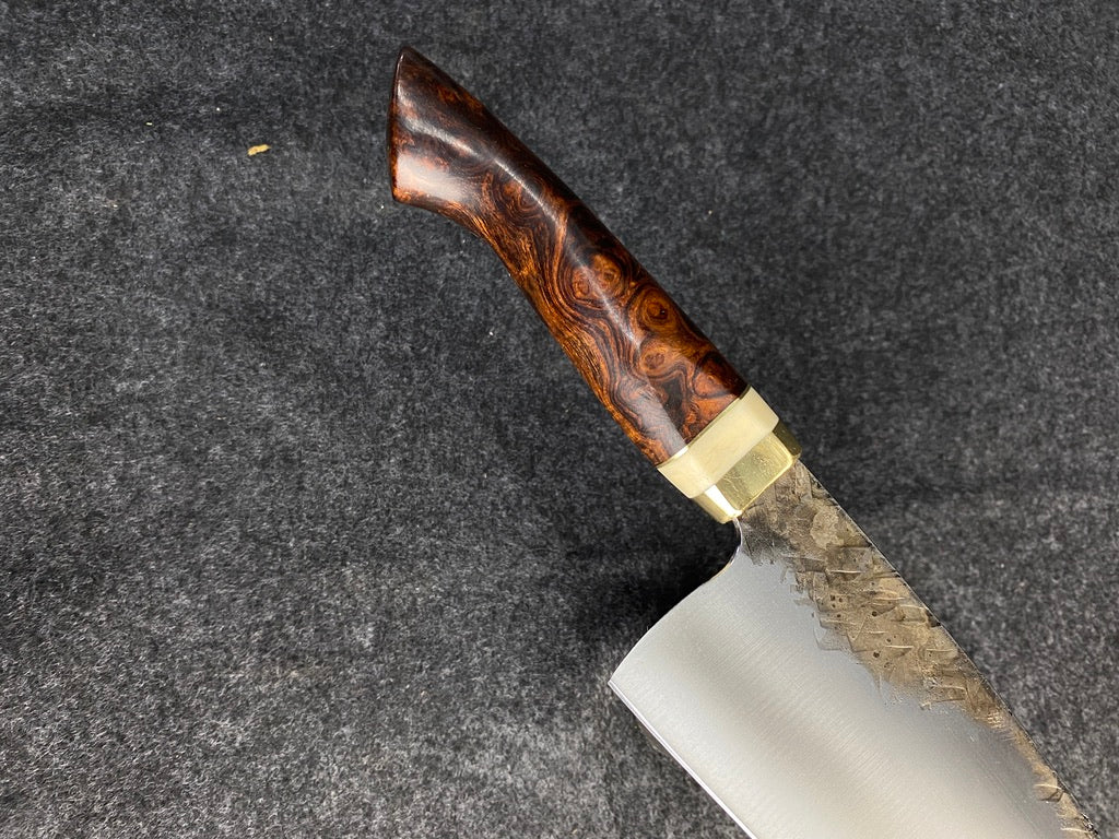 High carbon chefs with desert ironwood burl