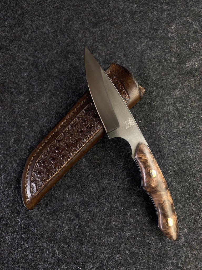 stainless edc turkish walnut burl