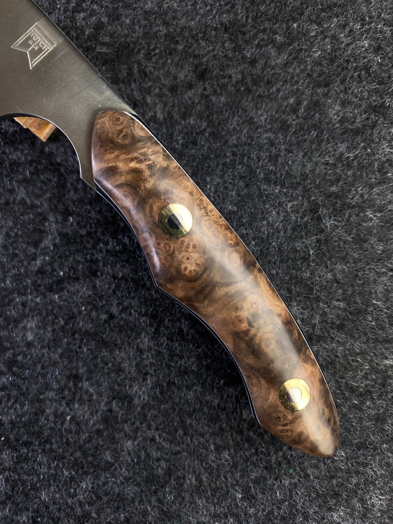 stainless edc turkish walnut burl