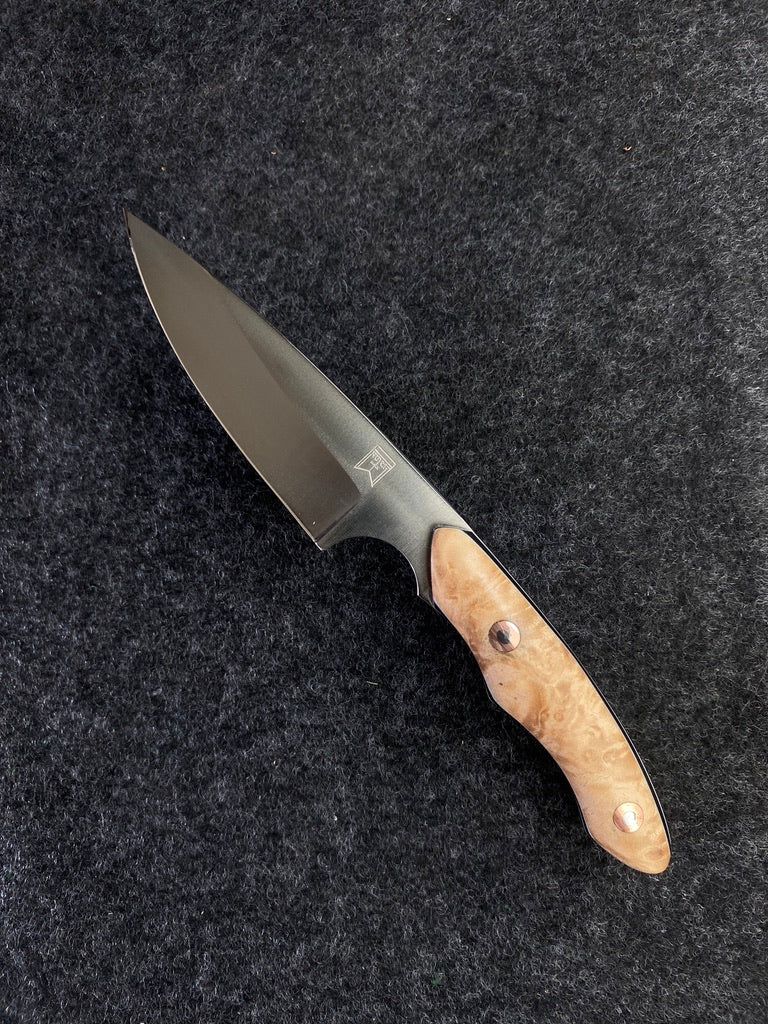 stainless edc box elder burl