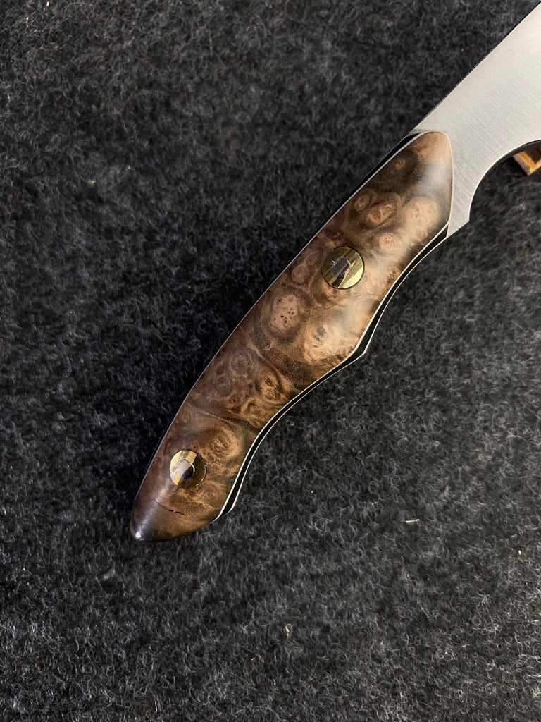 stainless edc turkish walnut burl