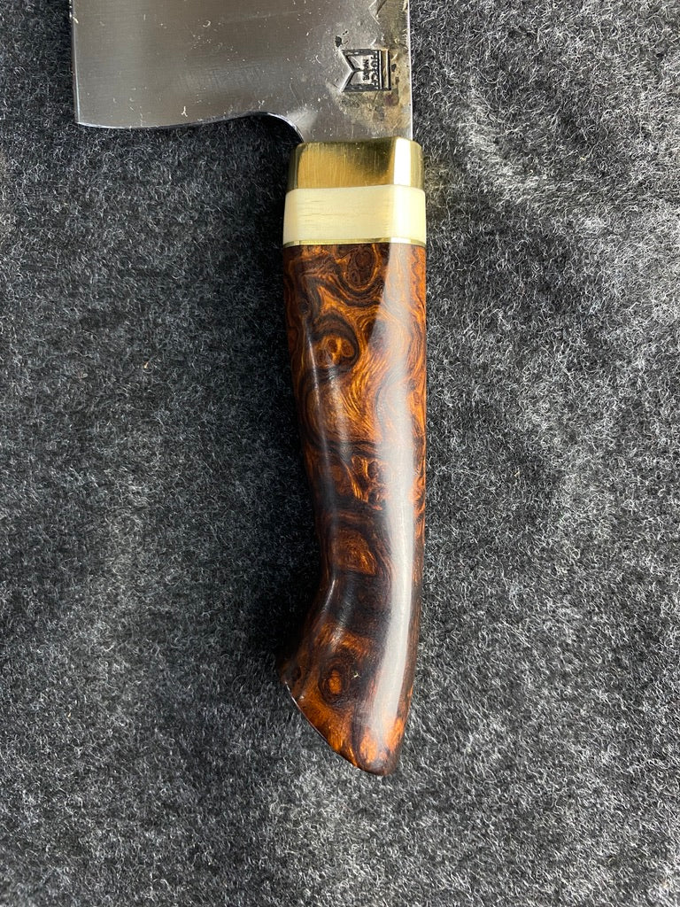 High carbon chefs with desert ironwood burl