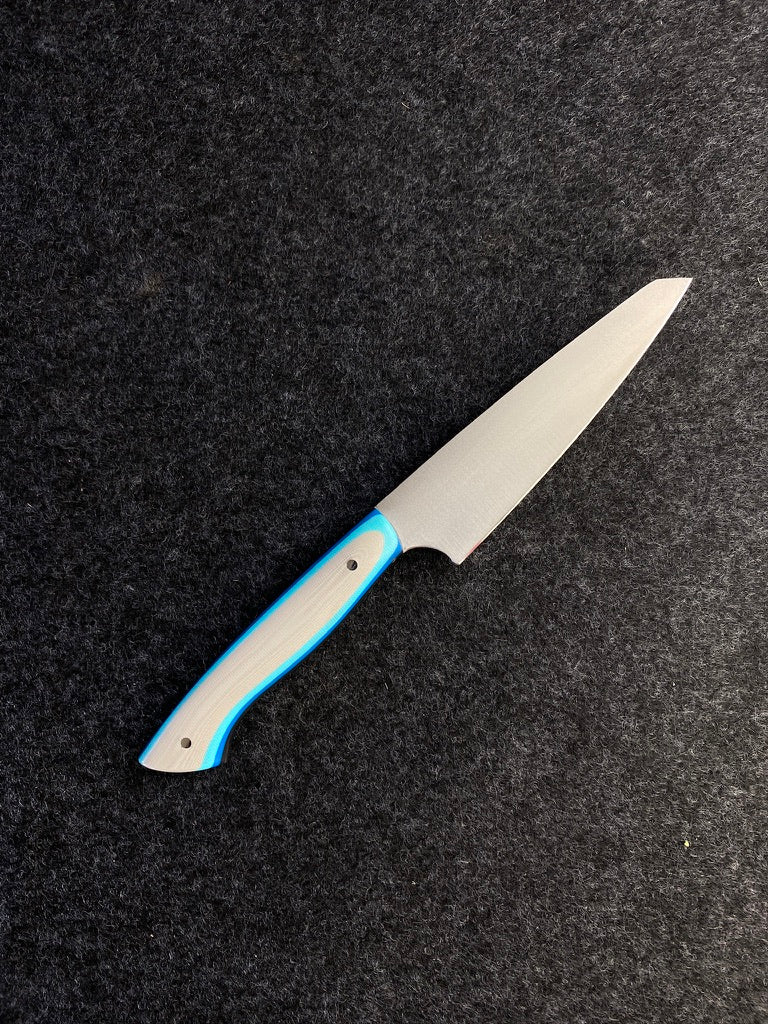 stainless paring with blue g10 handle