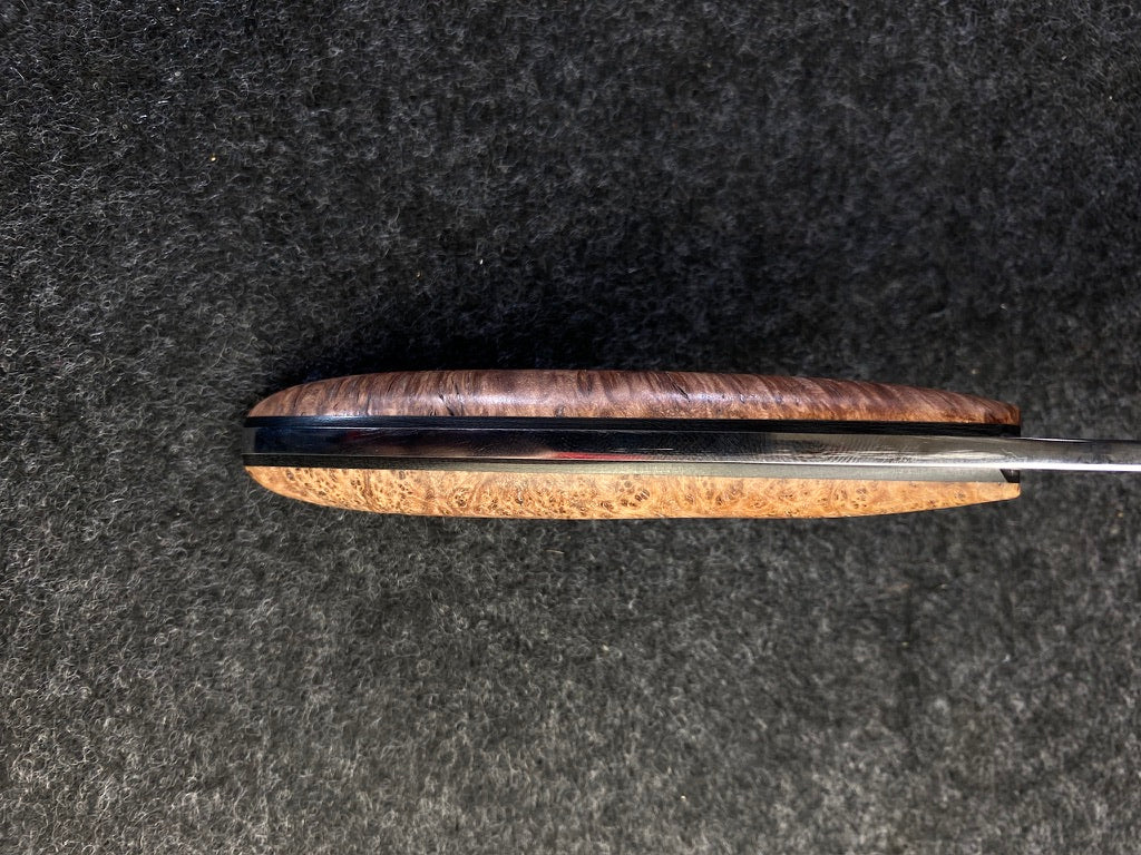 stainless edc in red malle burl