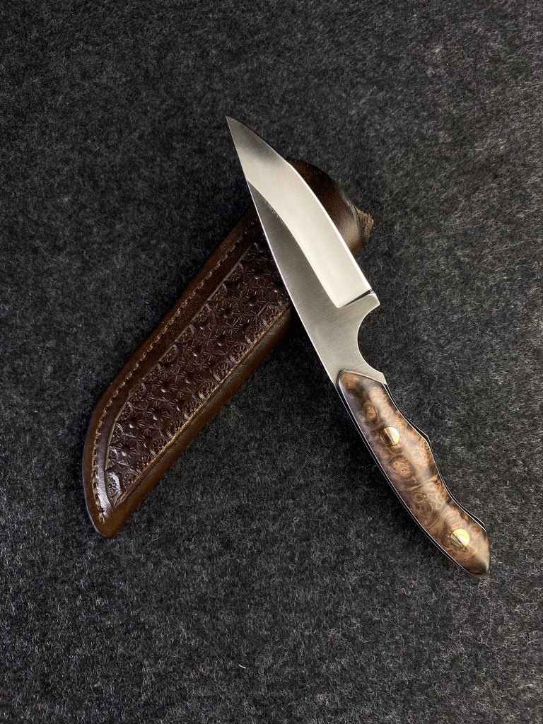 stainless edc turkish walnut burl