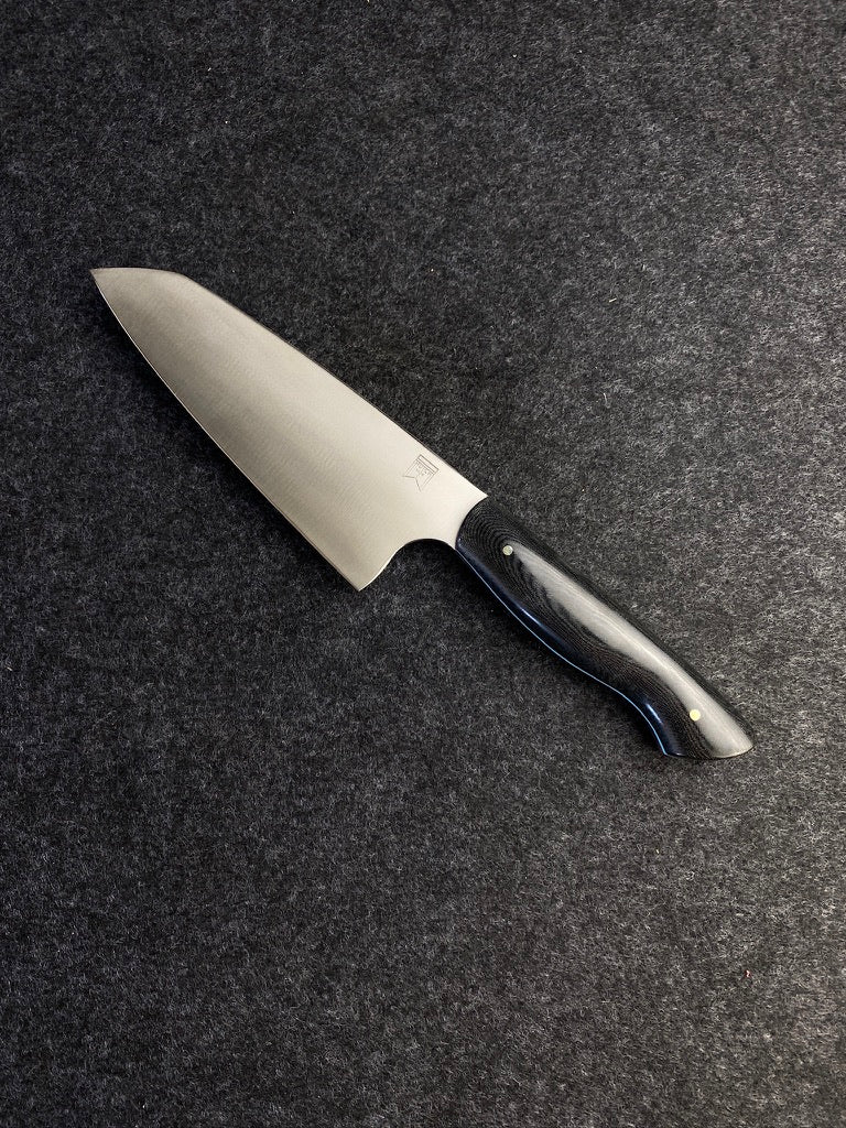 stainless 7" chefs in black linen micarta