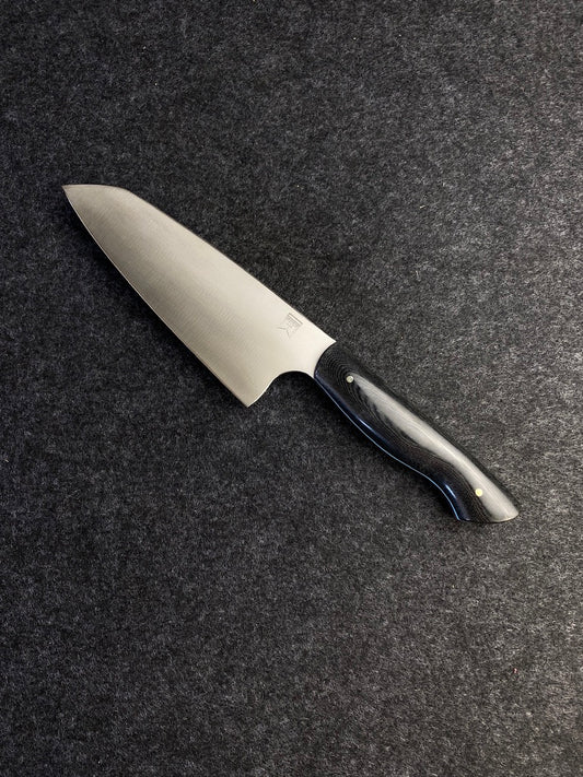 stainless 7" chefs in black linen micarta