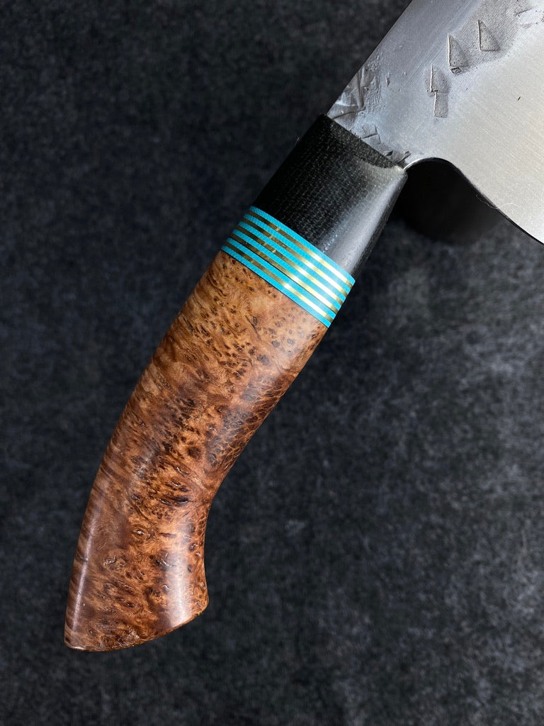 High Carbon traditional Chefs with red malle burl