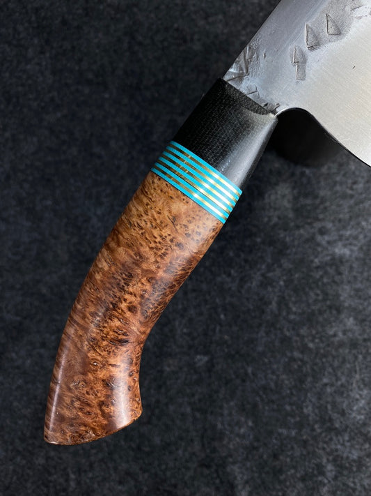 High Carbon traditional Chefs with red malle burl