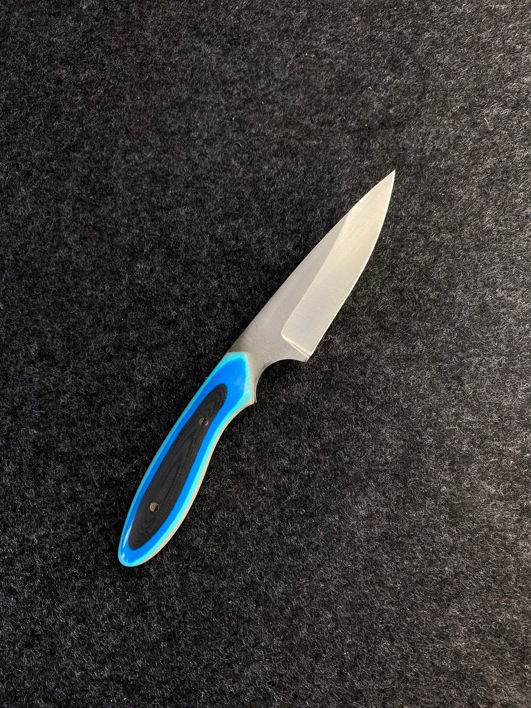 stainless edc in blue multicolor g10