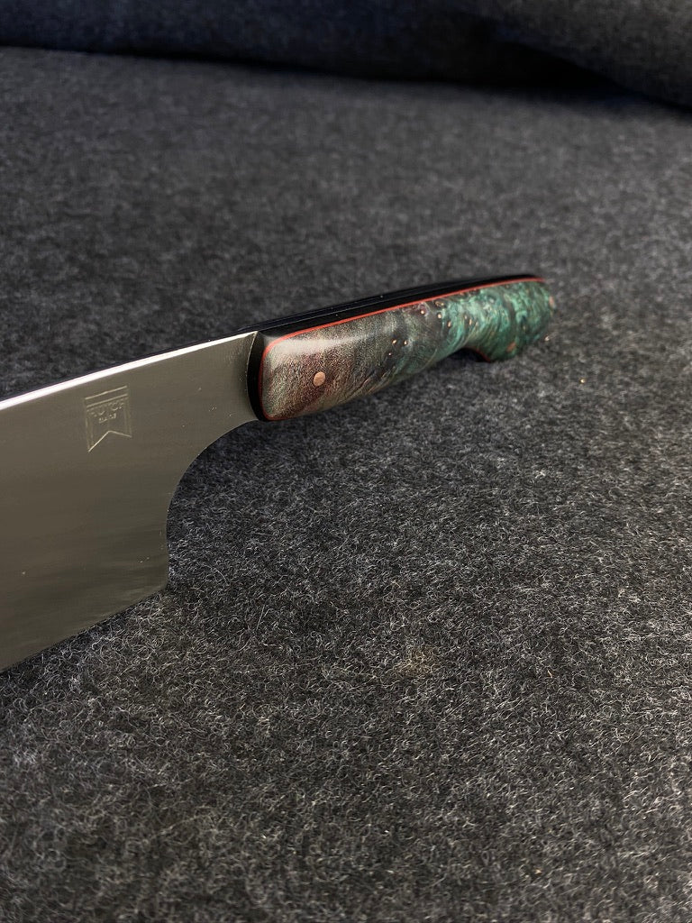 stainless lazer in dyed and stabilized maple burl