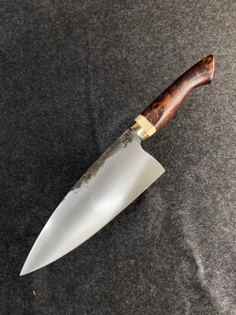 High carbon chefs with desert ironwood burl